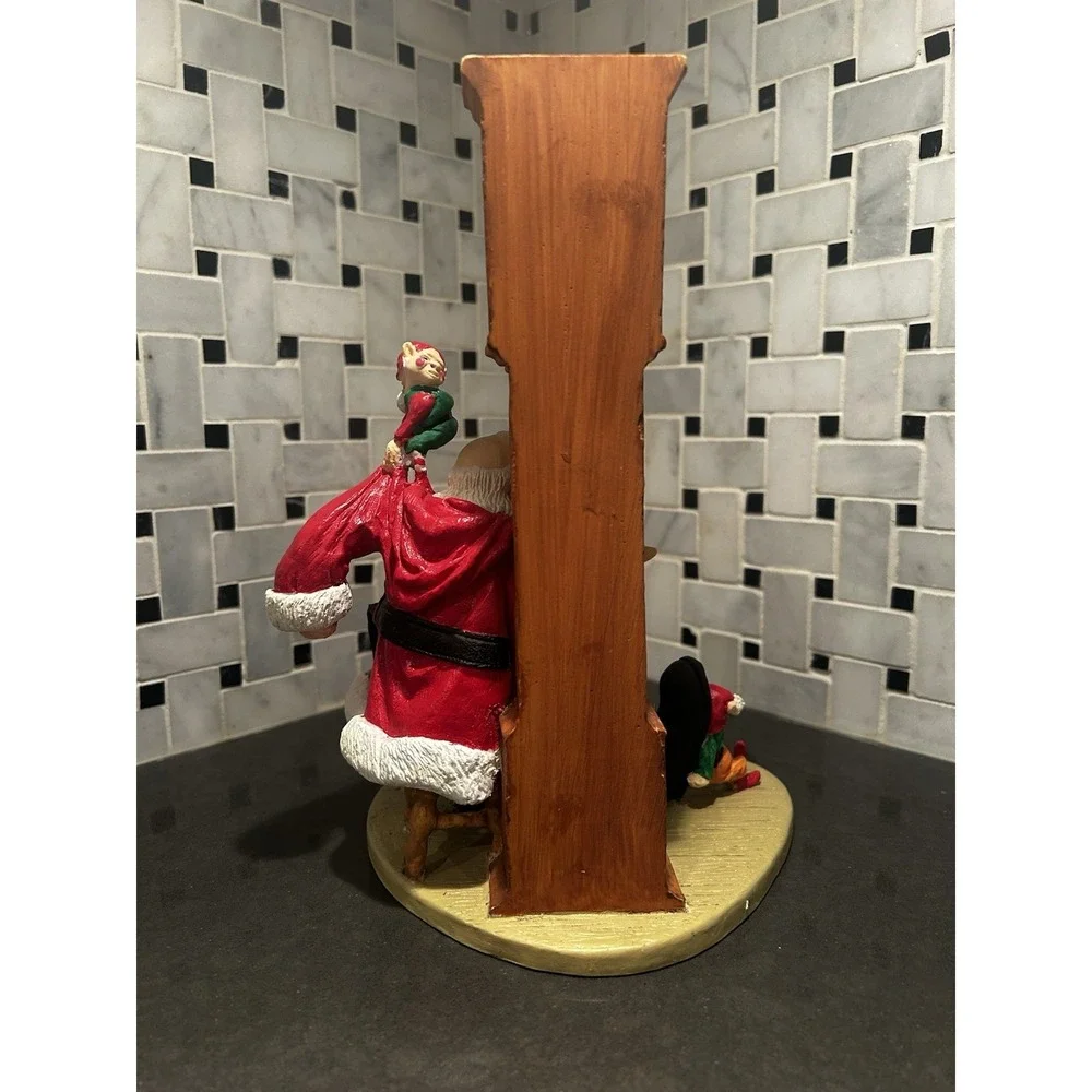 Vintage 1995 Howard Miller Clock Santa Claus Christmas Checkin It Twice WORKING!